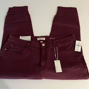 Warp + Weft Burgundy/Wine Skinny Jeans Capris Plus Size 20 New